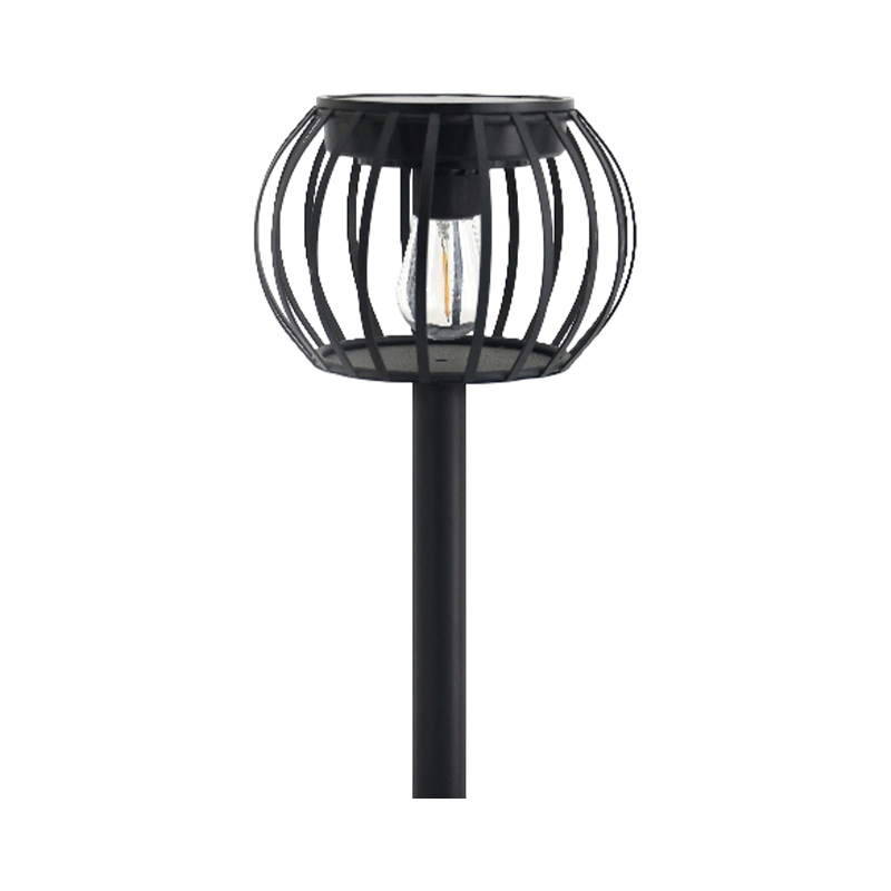 Luz solar con punta estilo filamento de jaula negra