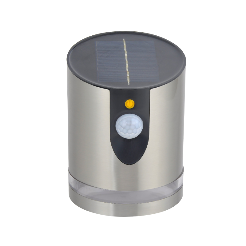 Lámpara de pared solar de acero inoxidable con sensor PIR frontal Lámpara de pared solar de acero inoxidable con sensor PIR frontal
