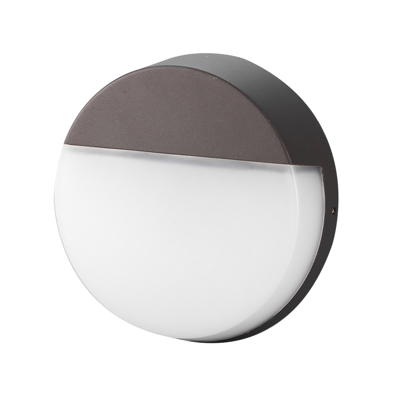 Lámpara de pared LED redonda para jardín con media capucha