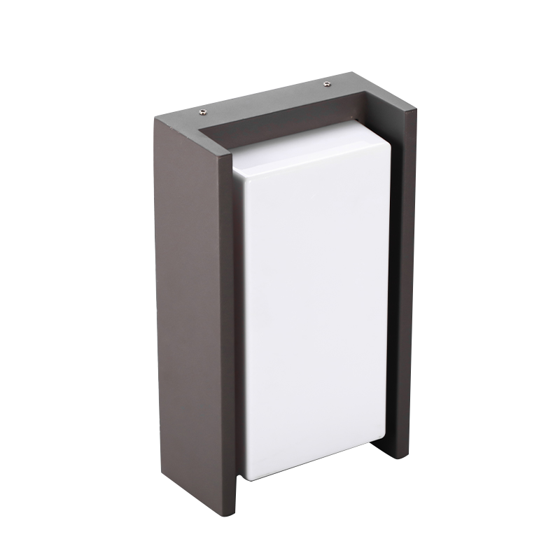 Lámpara de pared LED para jardín con caja de ópalo y marco en forma de U