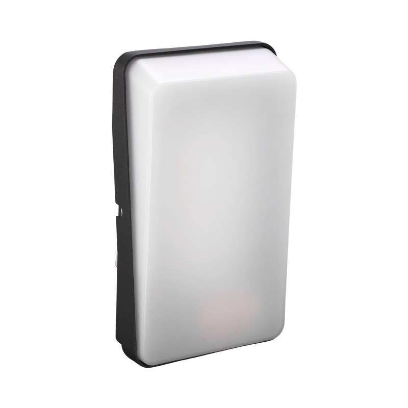 Lámpara de pared de jardín LED con mamparo de ópalo rectangular