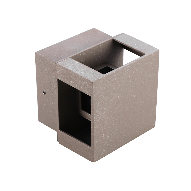 Luz de pared LED para jardín con forma de cubo abierto hacia arriba y hacia abajo