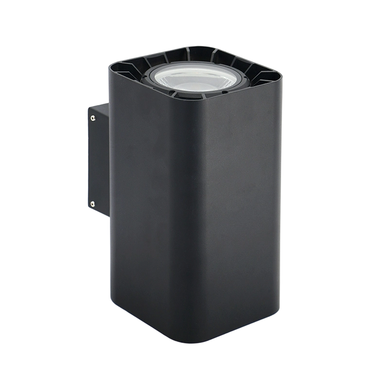 Foco LED para exteriores cuadrado con aletas hacia arriba y hacia abajo Foco LED para exteriores cuadrado con aletas hacia arriba y hacia abajo